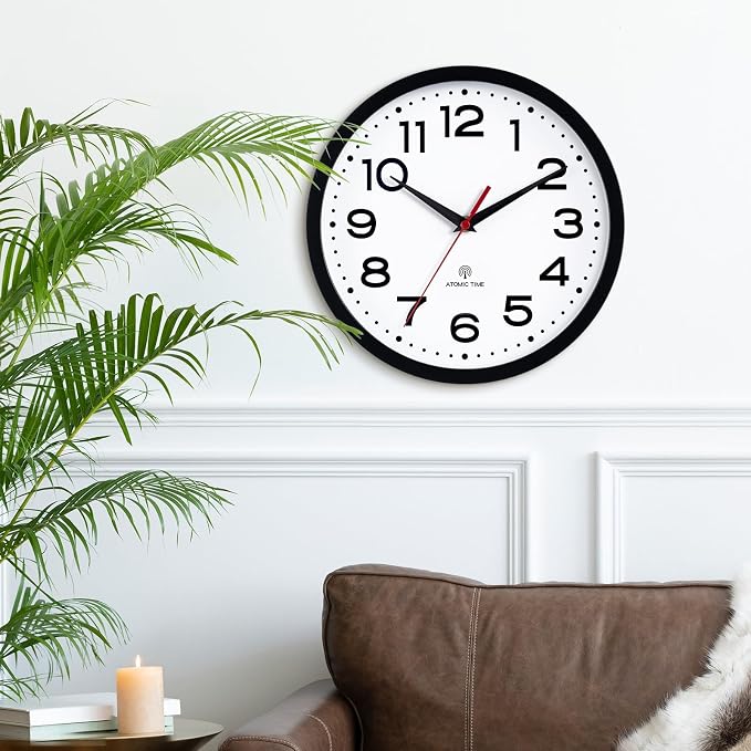Roymnie Atomic Wall Clock 14 Inch, Modern Clock Battery Operated Classic Analog - Image 7