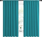 NICETOWN Peacock Blue Blackout Curtains Panels - Image 2