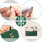 3 PCS Wall Mount PU Leather Mail Holder Green Faux Leather Letter Holder - Image 7