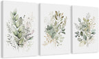 WRFON UnFramed Sage Green Botanical Wall Art Set of 3, Watercolor Eucalyptus & by Unknown