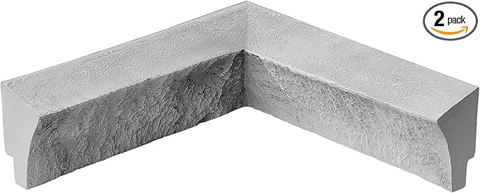 Fogstone Faux Stone Inside Corner Ledger Cap Artisan Hand Painted 90 Degree Top by Wallwell