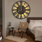LEIKE Large LED Wall Clocks, Non Ticking, Battery Operated Rustic Round Modern - Image 7