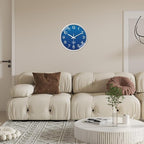 XNM 8 Inch Small Classic Navy Blue Wall Clocks Battery Operated Minimalist Wall - Image 2