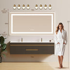 72X36 LED Bathroom Mirror with Lights, Backlit + Front Lit, Lighted Bathroom - Image 7