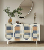 Retro Textured Peel and Stick Wallpaper Geometric Patchwork Color Mosaic - Image 5