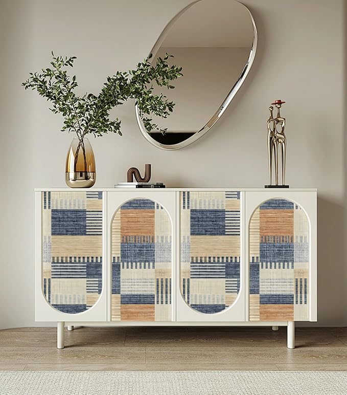 Retro Textured Peel and Stick Wallpaper Geometric Patchwork Color Mosaic - Image 5