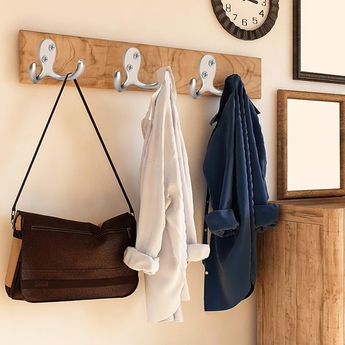 IBosins 28 Pack Heavy Duty Double Prong Coat Hooks Wall Mounted - Image 4