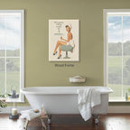 Boho Sage Green Bathroom Poster Vintage 70s Pin Up Girl Wall Art 24X36 inch - Image 4