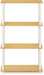 Furinno TURN-S-TUBE Storage Shelves, 4-Tier Book Shelf, Corner Shelf, Toolless - Image 4