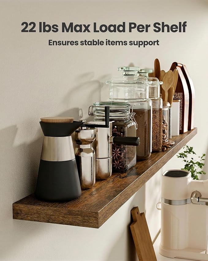 AMADA HOMEFURNISHING 23.6" L Floating Shelves, Wall Shelves Set of 3 - Image 5