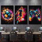 BGFCE Gaming Canvas Wall Art Decor, Paintings Art Game Controller Color Splash - Image 6