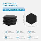 15 Pack Hexagon Self-Adhesive Sound Proof Foam Panels - Image 2