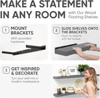 Homeforia Gray Floating Shelf 48 inch, High End Solid Real Wood 48inch Floating - Image 5