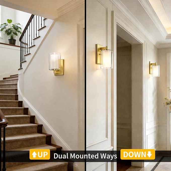 Kalium Wall Sconces Set of Two for Bathroom Bedroom Living Room Hallway Indoor - Image 3
