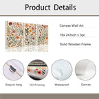 KISSFOX 3 Piece Boho Floral Canvas Wall Art - Image 6