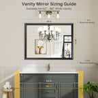 Briivue 48x36 Inch Black Bathroom Mirror - Image 2