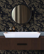 Froluya Black and Gold Wallpaper Peel and Stick Wallpaper 17.7"x118.1" Vintage - Image 6