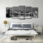 Wieco Art Large Brooklyn Bridge Night View Modern Giclee Canvas Prints Artwork - Image 4
