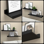 Boswillon Long Floating Shelves, 2 Set Modern Black Wall Shelf - Image 4