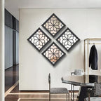 Wocred Set of 4 Mirrors Square Wall Mirror, Gorgeous Rustic Farmhouse Accent - Image 4
