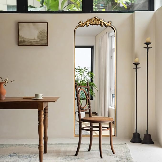 HQiJun Full Length Wall Mirror Decorative Full Body Mirrors Traditional Antique - Image 2