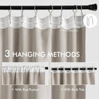 MIULEE Natural Back Tab Blackout Curtains 90 Inches Long 2 Panels Set - Image 3