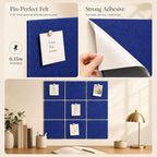 Large Cork Boards for Walls – 48" x 36" Self Adhesive Felt Wall Tiles - Image 3