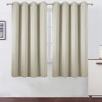 LEMOMO Light Beige Blackout Curtains 66 x 63 Inch Length/Set of 2 Curtain by Lemomo