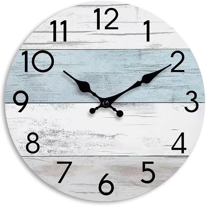 KECYET Wall Clock Silent Non-Ticking Wooden Clocks Battery Operated 12 Inch by KECYETWALLCLOCK