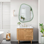 Asymmetrical Mirror for Wall Irregular Accent Wood Frame Modern Unique Wall - Image 6