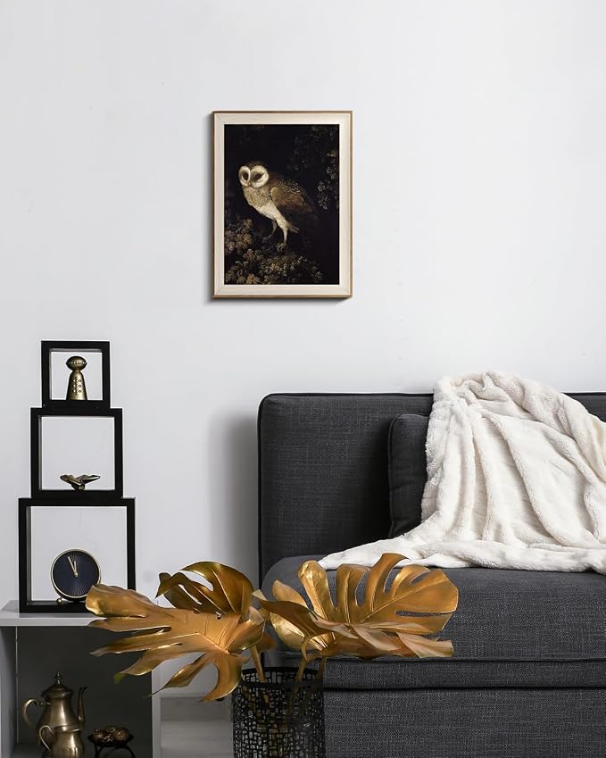 VIYYIEA Framed Wall Art for Living Room, Owl Canvas Prints, Vintage Home Decor - Image 3