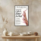 Trendy Baby Pink Poster 70s Canvas Prints The New York Press Wall Art Life Is - Image 4