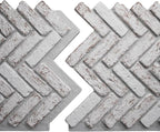 EverStone Herringbone Faux Brick Panel, 46 1/2"W x 25 1/4"H x 1"D, Rustic White - Image 8