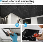 Art3d Drop Ceiling Tiles 24x24 in Black, Wainscoting Panels Glue Up 2x2 - Image 5