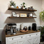 BAYKA Floating Shelves, 48 inches Long Wall Mounted Rustic Wood Shelves - Image 2