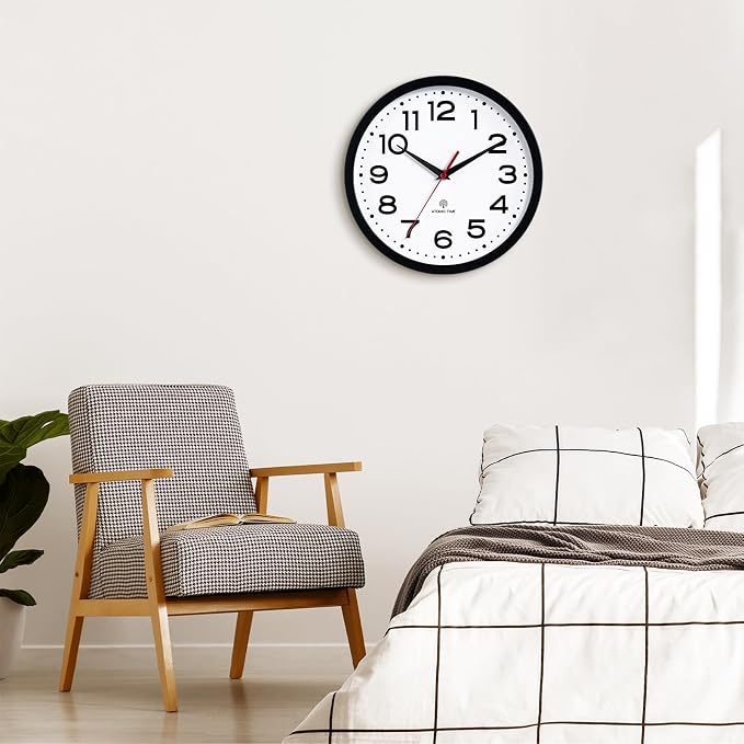 Roymnie Atomic Wall Clock 14 Inch, Modern Clock Battery Operated Classic Analog - Image 6
