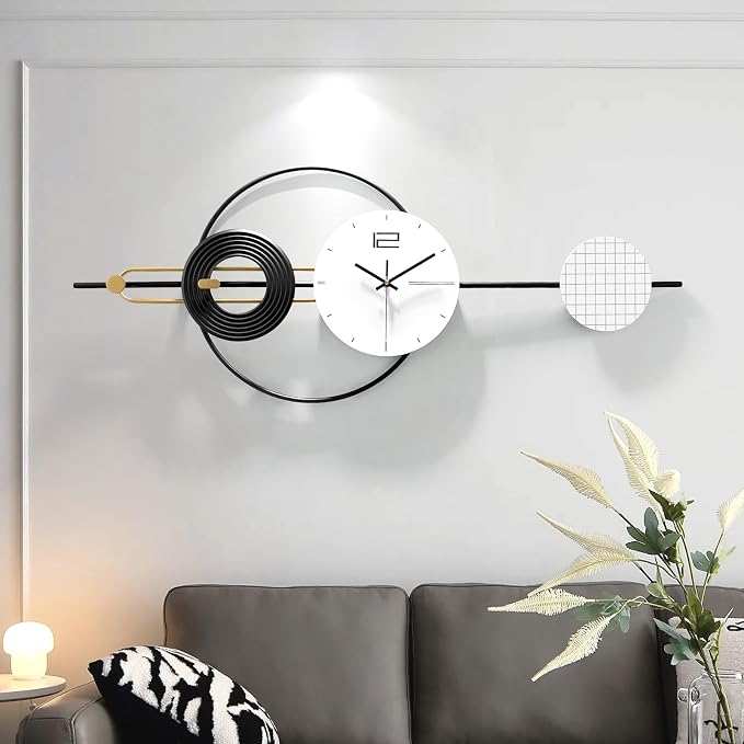 Large Wall Clock for Living Room, Modern Decorative Silent Battery Operated - Image 2