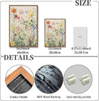KISSFOX 3 Piece Watercolor Wildflower Botanical Framed Wall Art Colorful Floral - Image 3