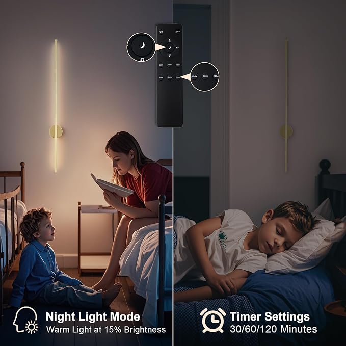 Battery Operated Modern Wall Sconces, Dimmable Wireless Wall Light Set of Two - Image 7