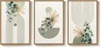 Framed Green Boho Wall Art for Living Room, 3 Piece Bohemian Botanical Canvas - Image 9