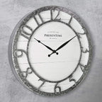 Presentime & Co 13" Farmhouse Series Wall Clock, Quartz Movement, Shiplap Style - Image 2