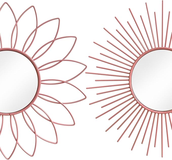 3 Pack Metal Mirrors for Wall Sunburst Wall Mirrors Home Décor Decorative - Image 2