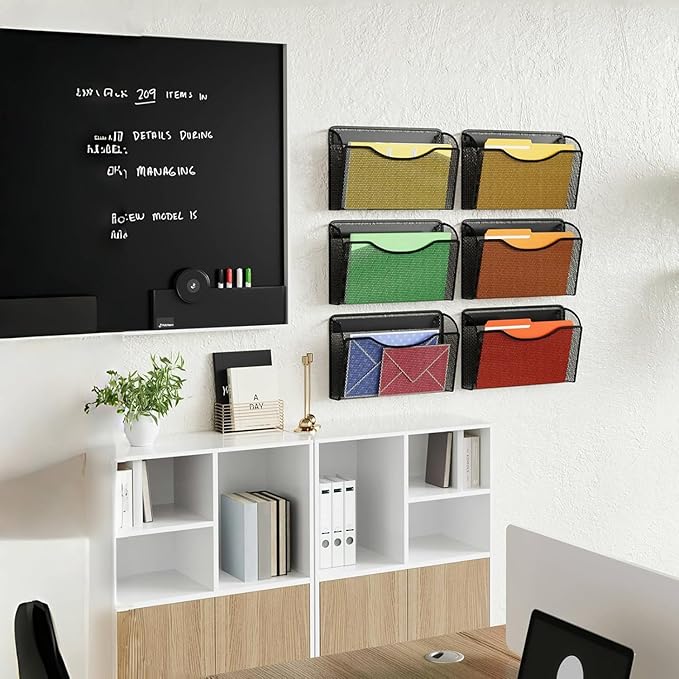MINDEPOT Magnetic Wall File Organizer, Hanging Wall Mounted File Folder Binder - Image 6