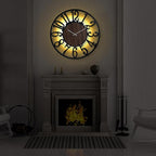 LEIKE Large Wall Clock 32'' Lighted Rustic Wood Clock - Image 8