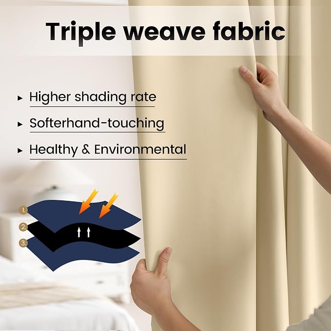 Blackout Room Divider Curtains, Back Tab Ceiling Track Curtains - Image 4