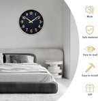 HZDHCLH Wall Clocks Battery Operated, Wall Clock Black Gold, 10 inch Wall Clock - Image 3