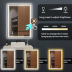 2 Pack 24“ x 36” LED Bathroom Mirror LED Mirror - Image 4