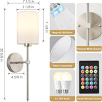 Battery Operated Wall Sconces Set of Two, Wireless Rechargeable Wall Light - Image 7