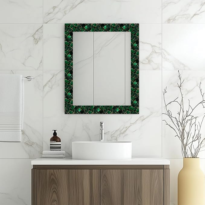 HOMETITUTE Wallpaper Border Peel and Stick Wall Border Emerald Tile Geometric - Image 6