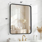 OLIXIS Bathroom Mirror for Over Sink, 24x36 Inch Wall Rectangle Mirror - Image 2
